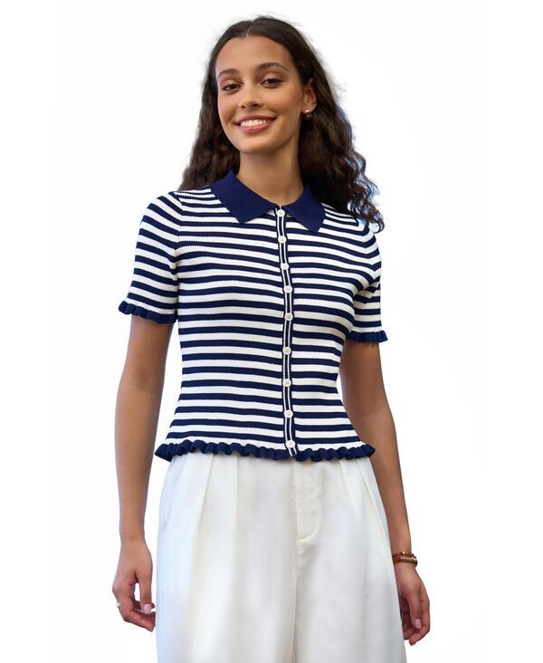 ユミキム レディース アウター ニット・セーター Yumi Womens Nautical Striped Knitted Top Navy ネイビー 24,674円