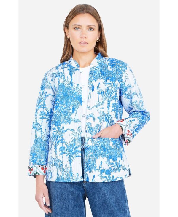 ユミキム レディース アウター ジャケット・ブルゾン キルティング コットン Yumi Womens Palm Reversible Cotton Quilted Jacket Blue ブルー