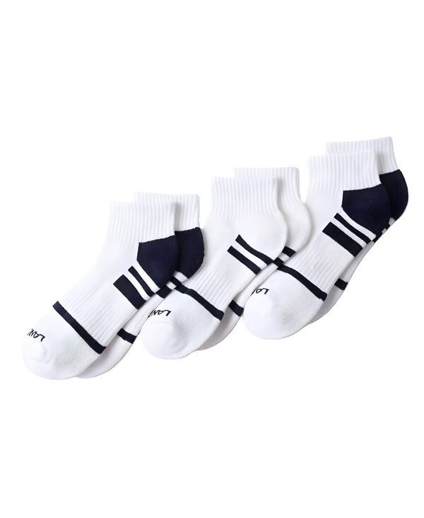 ランズエンド レディース アンダーウェア 靴下 Lands End Womens 3Pack Half Cushion Performance Quarter Socks Whitenavy ホワイト