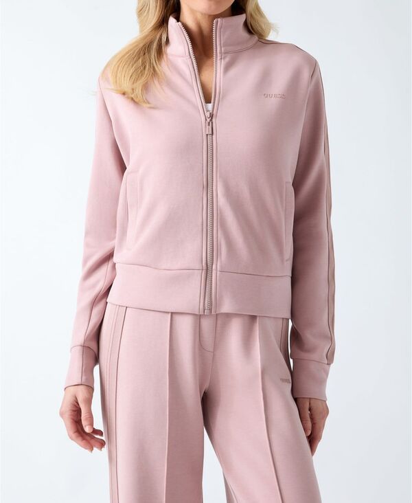 ゲス レディース アウター パーカー・スウェット シャツ GUESS Womens Lyra HighNeck FullZip Sweatshirt French Mauve