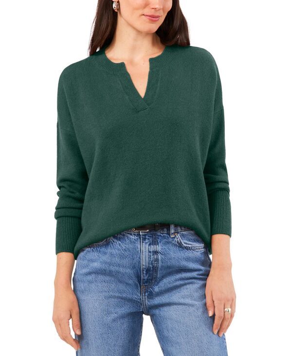 ヴィンスカムート レディース アウター ニット・セーター Vネック Vince Camuto Womens Cozy VNeck DroppedShoulder Sweater Wise Green 17,610円