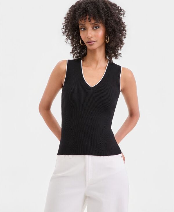 アイエヌシー インターナショナル コンセプト レディース アウター ニット・セーター Vネック ノースリーブ INC International Concepts Womensleeveless Ri