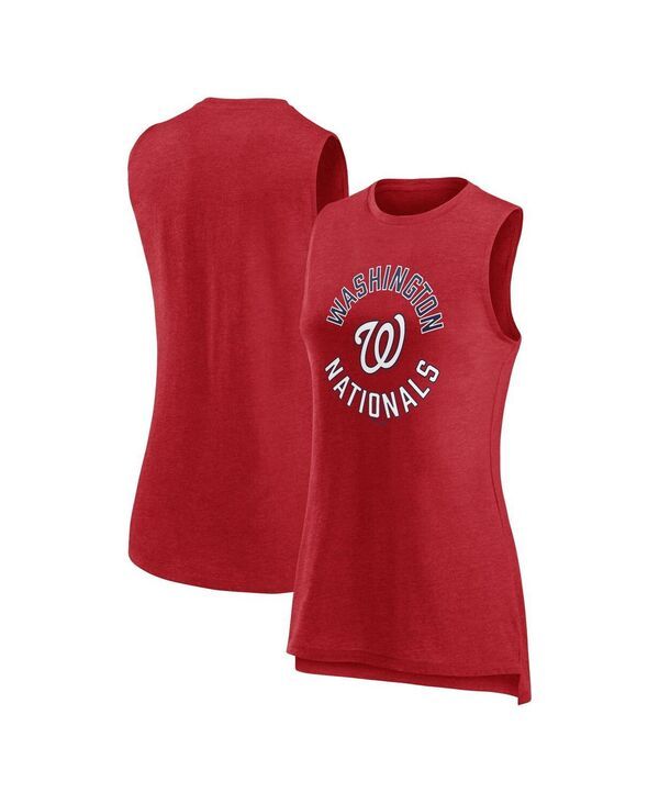 ファナティクス レディース トップス タンクトップ Fanatics Womens Heathe red Washingtonationals What Goes Around Tank Top He