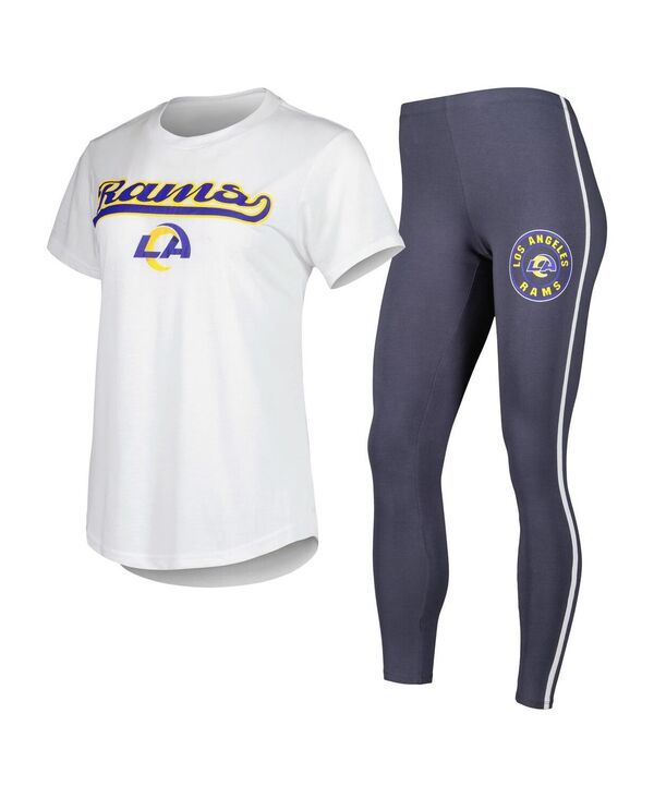 コンセプツ スポーツ レディース アンダーウェア ナイトウェア Tシャツ レギンス Conceptsport Womens White Charcoalos Angeles Ramsonata Tsh