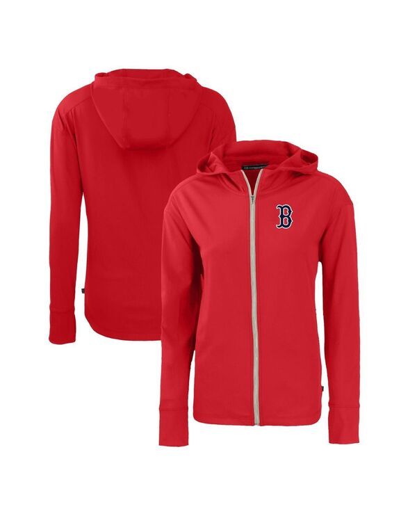 カッターアンドバック レディース アウター パーカー・スウェット Cutter Buck Womens Red Boston Red Sox Daybreak Eco FullZip Hoodie R