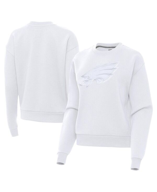 アンティグア レディース アウター パーカー・スウェット シャツ Antigua Womens White Philadelphia Eagles Victory Pullover Sweatshir