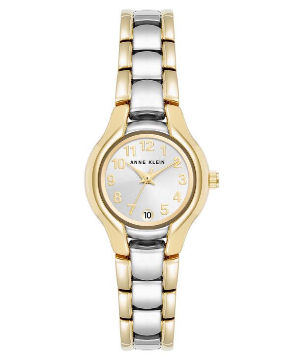 アンクライン レディース アクセサリー 腕時計 Anne Klein Womens Quartz Round Silver Dial TwoTone Alloy Metal Bracelet Watc
