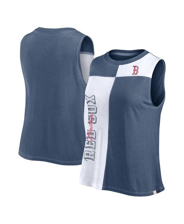 ファナティクス レディース トップス タンクトップ Fanatics Womens NavyWhite Boston Red Sox ColorBlock Tank Top NavyWhite ホワイ