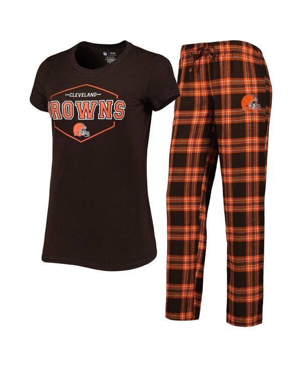 コンセプツ スポーツ レディース アンダーウェア ナイトウェア パンツ Tシャツ Conceptsport Womens Brown Orange Cleveland Browns Badge Tsh