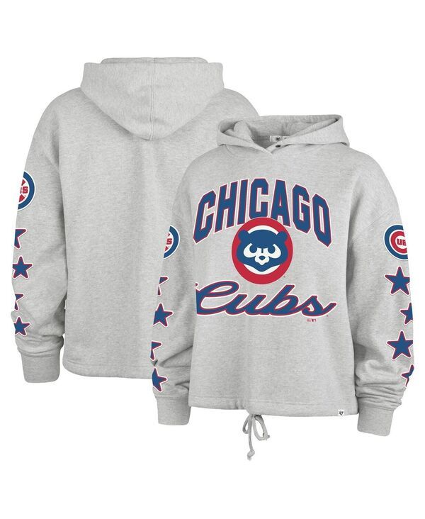 47 ブランド レディース アウター パーカー・スウェット プラスサイズ 47 Brand Womens Heather Gray Chicago Cubs Plusize Starry Eye Ho