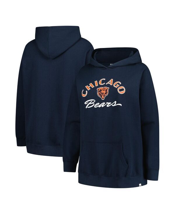 47 ブランド レディース アウター パーカー・スウェット プラスサイズ 47 Brand Womens Navy Chicago Bears Plusize Whirlwind Naomi Hood