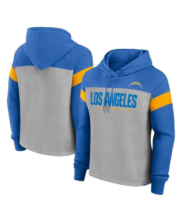 ファナティクス レディース アウター パーカー・スウェット Fanatics Womens Heather GrayPowder Blue Los Angeles Chargers Bold Play