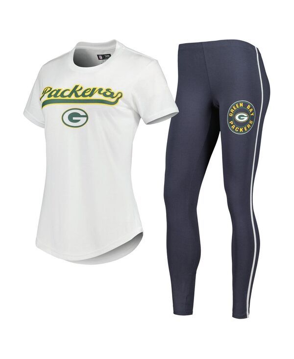 コンセプツ スポーツ レディース アンダーウェア ナイトウェア Tシャツ レギンス Conceptsport Womens White Charcoal Green Bay Packersonata