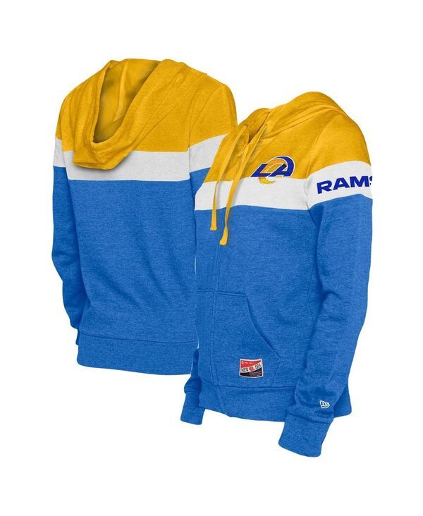 ニューエラ レディース アウター パーカー・スウェット カラーブロック New Era Womens Royal Gold Los Angeles Rams Throwback Colorblock