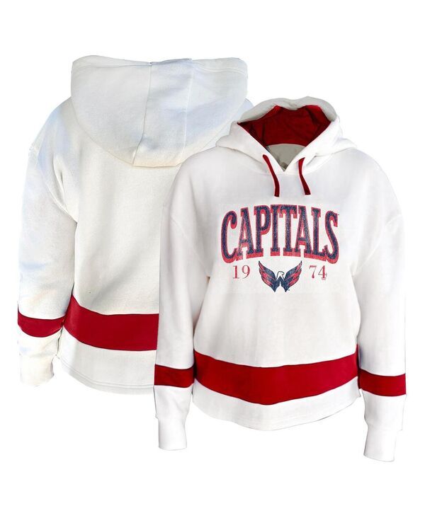 プロファイル レディース アウター パーカー・スウェット プラスサイズ キャップ Profile Womens White Washington Capitals Plusize Hoodie Whi 15,106円
