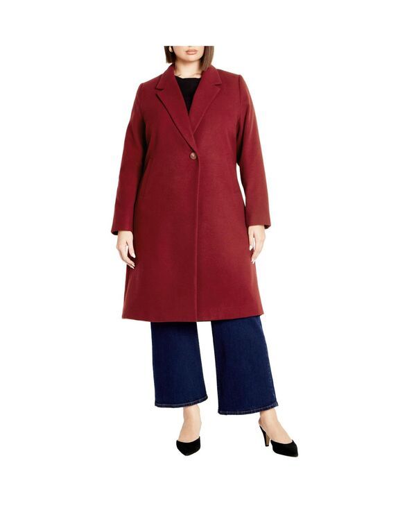 シティーシック レディース アウター ジャケット・ブルゾン プラスサイズ コート CITY CHIC Plusizeffortless Chicoat Cabernet