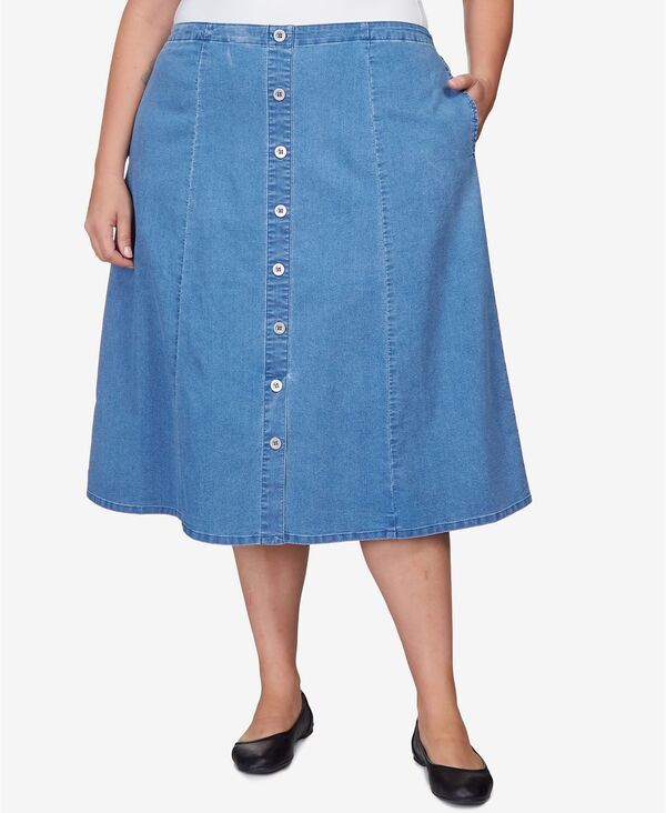 アルフレッド ダナー レディース ボトムスカート プラスサイズ デニム Alfredunner Plusize Paneledenim Skirt Medium Denim デニム