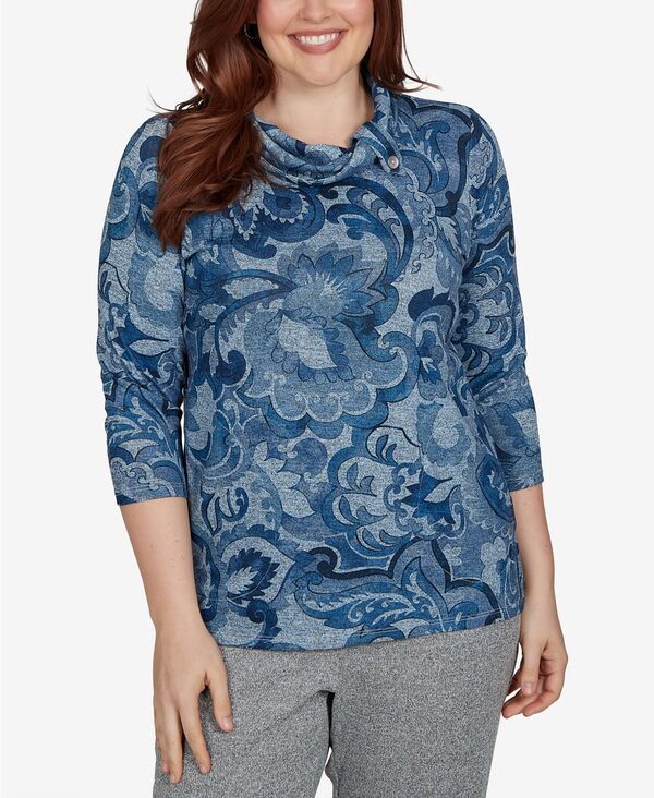 アルフレッド ダナー レディース トップス シャツ プチ Alfredunner Petite Paisley Scroll Cowl Neck Pocketop Denim デニム 14,336円