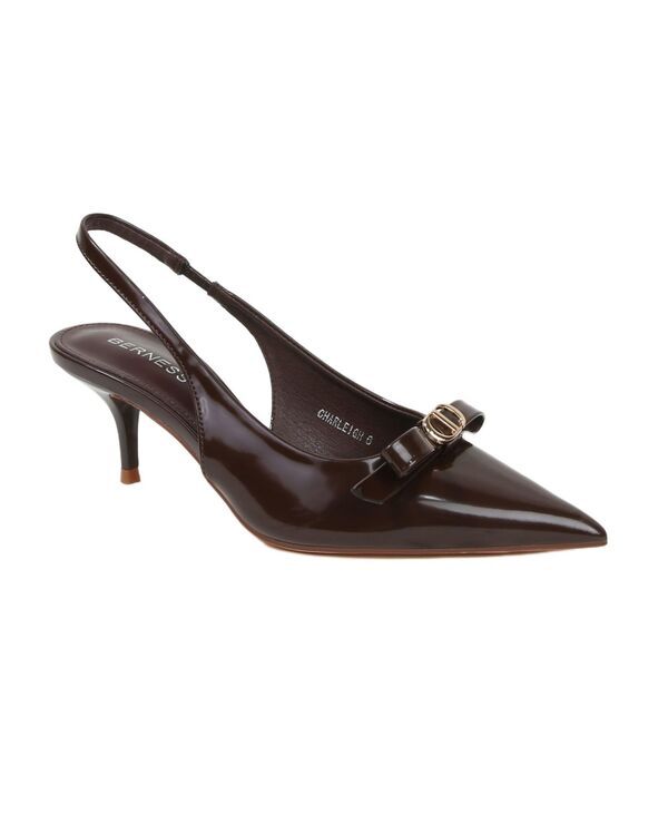 バーネス レディース シューズ パンプス ヒール BERNESS Womens Charleigh Slingbackitten Heels with Bow Detail Brown ブラウン