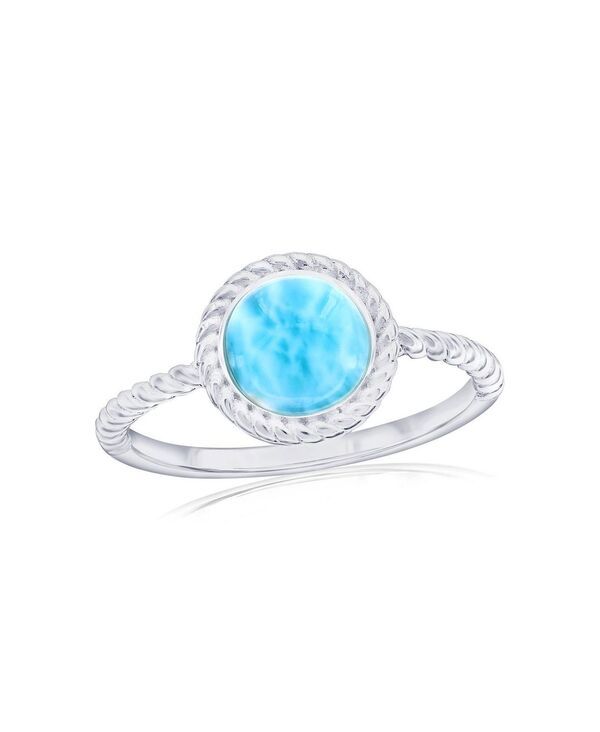 カリビアントレジャーズ レディース アクセサリー リング Caribbean Treasuresterling Silveround Larimarope Design Ring Larimar シル