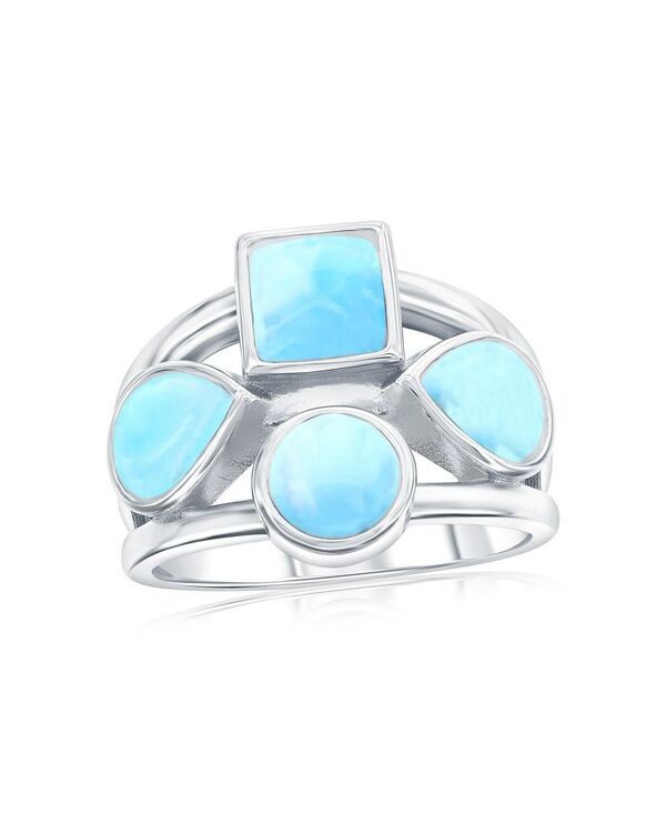 カリビアントレジャーズ レディース アクセサリー リング Caribbean Treasuresterling Silver MultiShaped Larimaring Blue ブルー