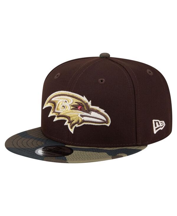 ニューエラ メンズ アクセサリー 帽子 New Era Mens Dark Brown Baltimore Ravens Burnt Wood Camo 9FIFTY Snapback Hat Dar