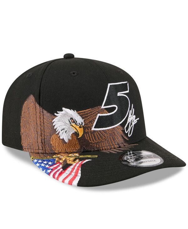 ニューエラ メンズ アクセサリー 帽子 New Era Mens Blackyle Larson Patriotic Eagle Flag AFrame 9FIFTY Snapback Hat Bla