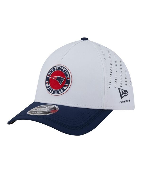 ニューエラ メンズ アクセサリー 帽子 New Era Mens WhiteNavy New England Patriots Patch 39THIRTY AFrame MCrown Perfora
