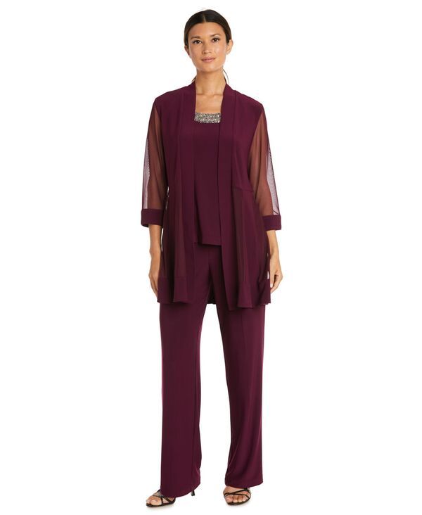 アールアンドエムリチャーズ レディース アウター ジャケット・ブルゾン プチ パンツ R M Richards Petite 2Piece Jacketop Pantset Merlot 27,972円