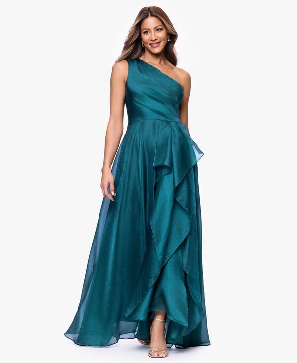 エスケープ レディース トップス ワンピース ドレープ ワンショルダー トール XSCAPE Womens Metallic Draped OneShoulder Gowneo Emerald エメラ 48,480円