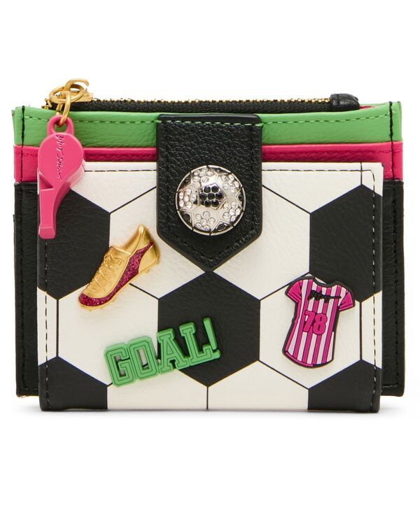 ベッツィジョンソン レディース アクセサリー 財布 Betsey Johnson Goal Getter Snap Wallet BlackWhite ホワイト