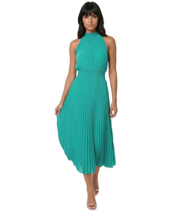 ベベ レディース トップス ワンピース プリーツ ノースリーブ Bebe Womensleeveless Pleatedress Teal ティール