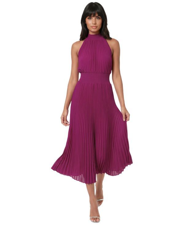 ベベ レディース トップス ワンピース プリーツ ノースリーブ Bebe Womensleeveless Pleatedress Fuchsia フューシャ
