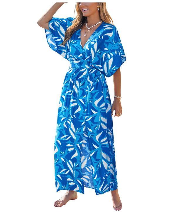 カップシー レディース トップス ワンピース ミディ Cupshe Womens Feel It in My Soul Tropical Midi Beach Dress Blue ブルー