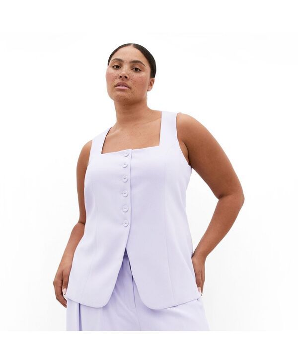 シティーシック レディース トップス ベスト CITY CHIC Womens Abbie Vest Lilac ライラック