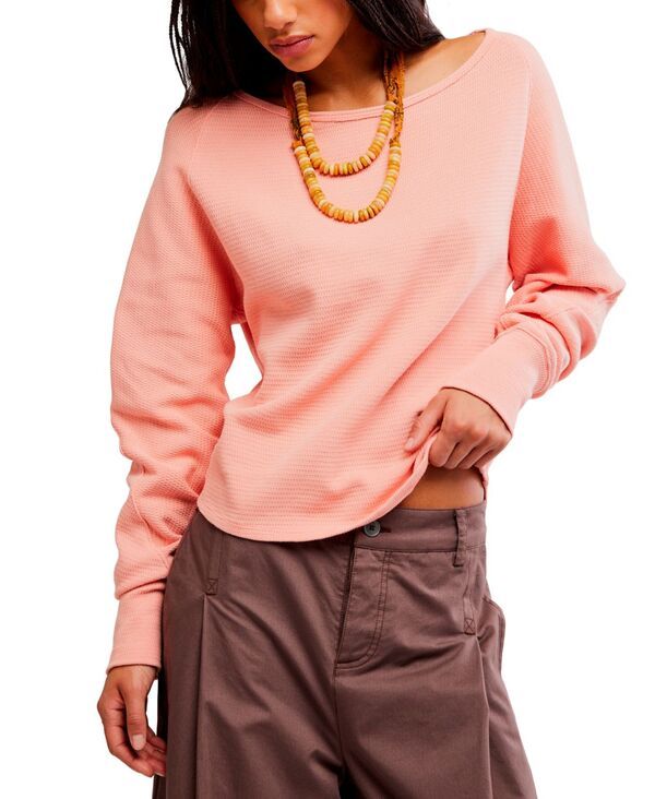 フリーピープル レディース トップス シャツ アシンメトリー 長袖 Free People Womens Jess Asymmetric LongSleeve Top Coral Kiss コーラル