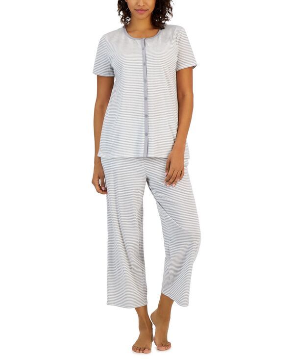 チャータークラブ レディース アンダーウェア ナイトウェア プリント コットン クロップド Charter Club Womens 2Piece Cotton Printed Cropped Paja