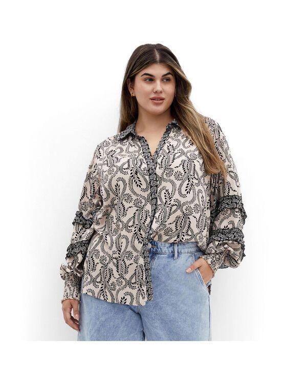 シティーシック レディース トップス シャツ プラスサイズ CITY CHIC Womens Plusize Dreamweaver Shirt Print 8,985円