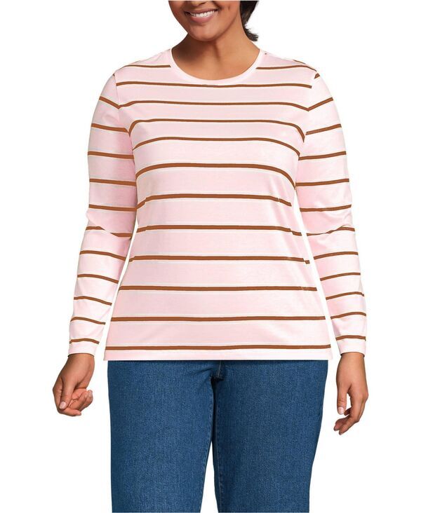 ランズエンド レディース トップス シャツ クルーネック プラスサイズ コットン Lands End Plusize Relaxed Supima Cotton Long Sleeve Crew Ne