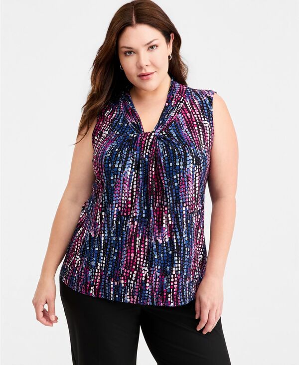 カスパール レディース トップス シャツ プラスサイズ プリント ノースリーブ Kasper Plusize Printed Sleeveless Top Multi マルチカラー 16,906円
