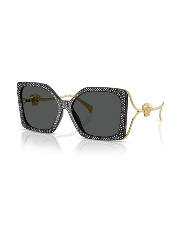 ヴェルサーチ レディース アクセサリー サングラス・アイウェア Versace Womensquare Sunglasses VE4502U Black Strass Crystal ブラック
