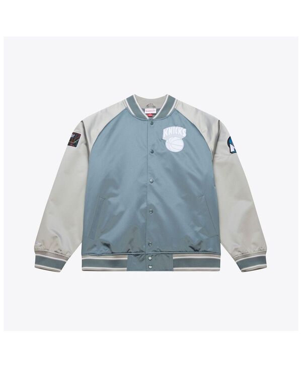 ミッチェルネス メンズ アウター ジャケット・ブルゾン サテン Mitchell Ness Mens BlueSilver New Yorknicks Thunderstorm Lightweight