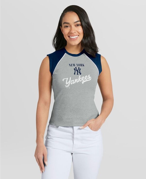 ウェア バイ エリン アンドルーズ レディース トップス タンクトップ クロップド WEAR by Erin Andrews Womens Heather Gray New York Yankees 10,786円