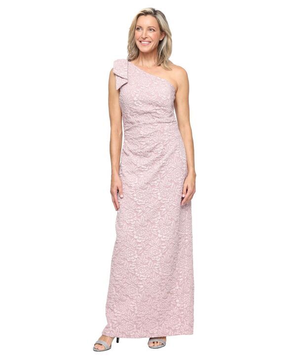 アレックスイブニングス レディース トップス ワンピース Alex Evenings Womens Embossed Column One Shoulder Ball Gown Blush ブラッシュ