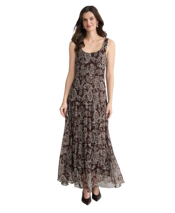 ジョーンズニューヨーク レディース トップス ワンピース プリント マキシ Jones New York Womens Printed MultiTier Maxi Dress Fudge Multi 17,375円