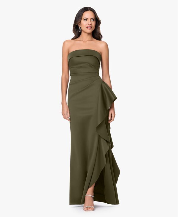 エスケープ レディース トップス ワンピーストラップレス XSCAPE Womens Long Strapless Dress Olive オリーブ