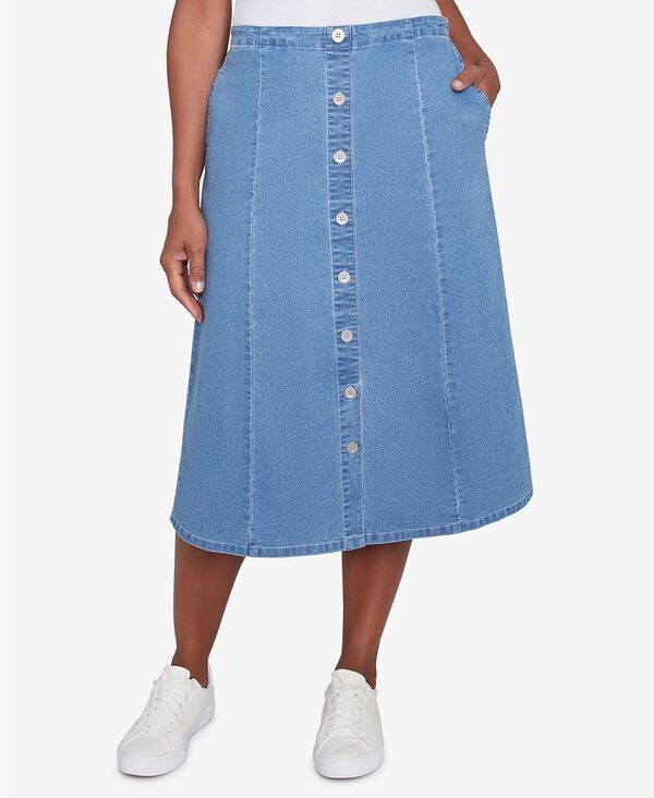 アルフレッド ダナー レディース ボトムスカート プチ デニム Alfredunner Petite Paneled Fullength Denim Skirts Medium Denim デニム