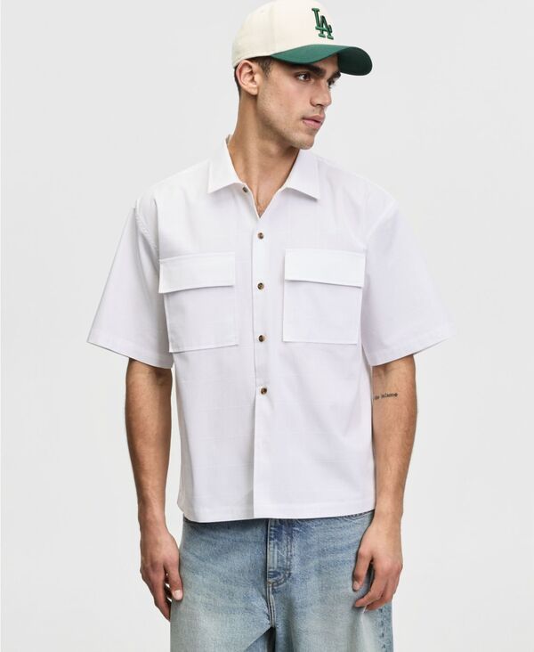 モードオブワン メンズ トップス シャツ 半袖 Mode of One Mens RelaxedFit ShortSleeve Ripstop Shirt White ホワイト