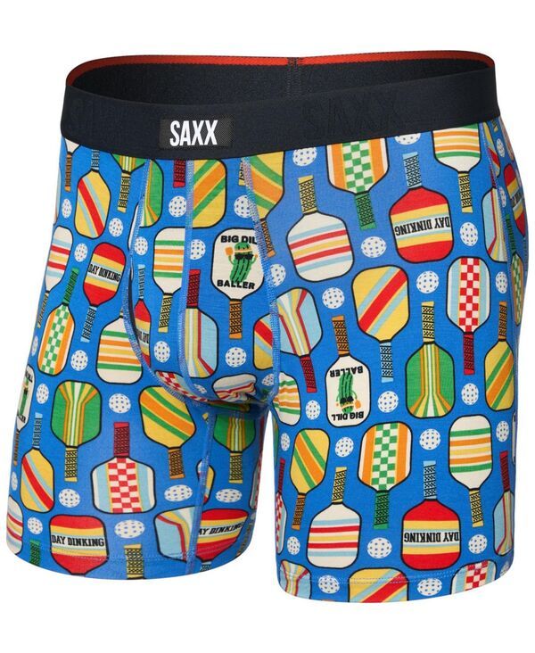 サックス メンズ アンダーウェア ボクサーパンツ プリント SAXX Mens Vibe Xtra SlimFit Printed Boxer Briefs Day Dinkingbold Blue