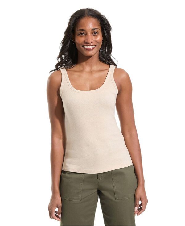 ランズエンド レディース トップス シャツ Lands End Womens Micro Rib GoTo Layering Tank Oatmeal heather ヘザー 7,004円